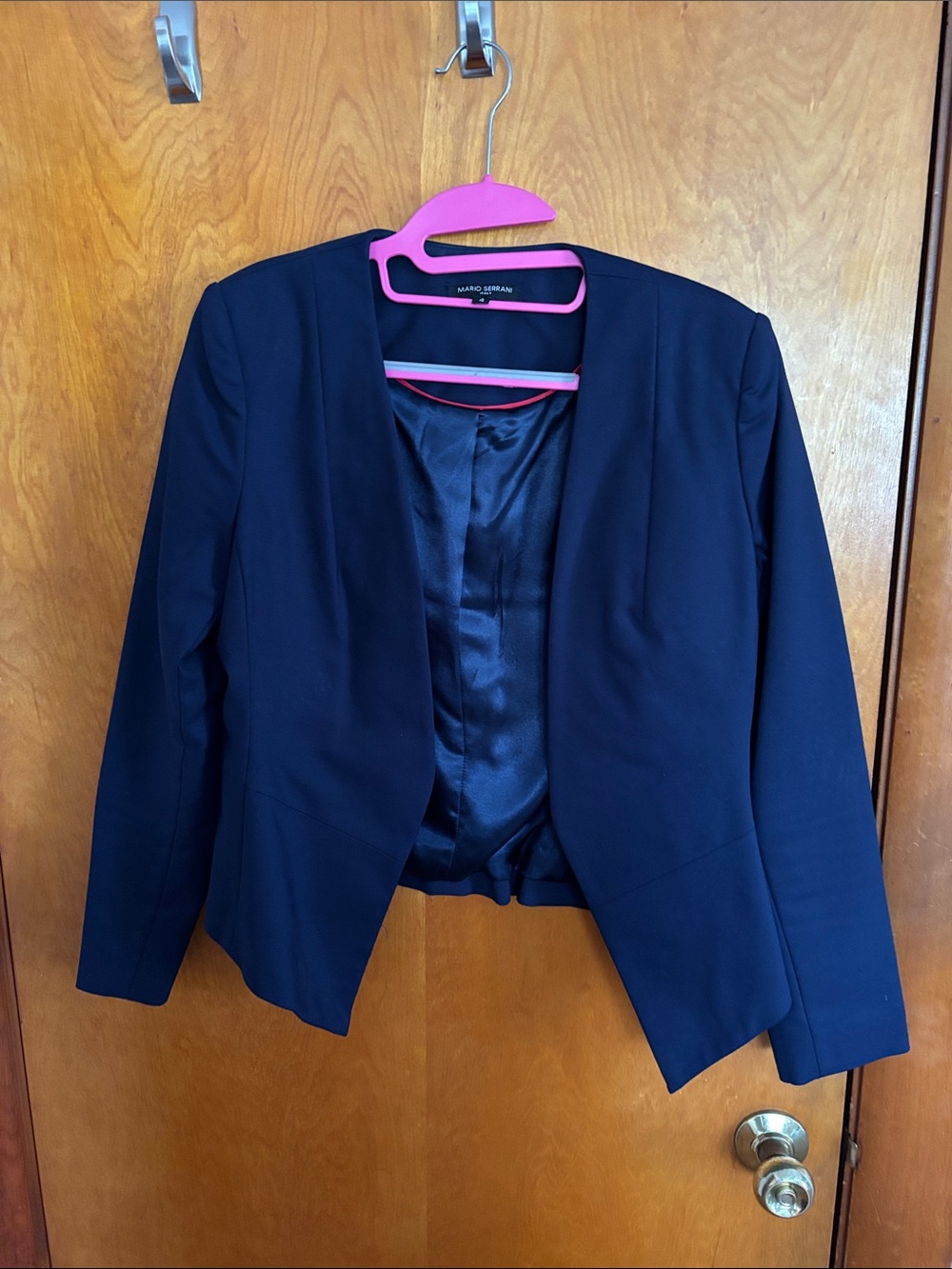 Mario Serrani Navy Open-Front Blazer